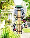 iBorn Metal Double Suet Feeder,Durable Suet Cake Cage Bird Feeder for Outdoors Hanging,Metal Roof Bird Feeder with Taller Grid for Woodpeckers,Easy Clean & Refill,1 Pack,Green