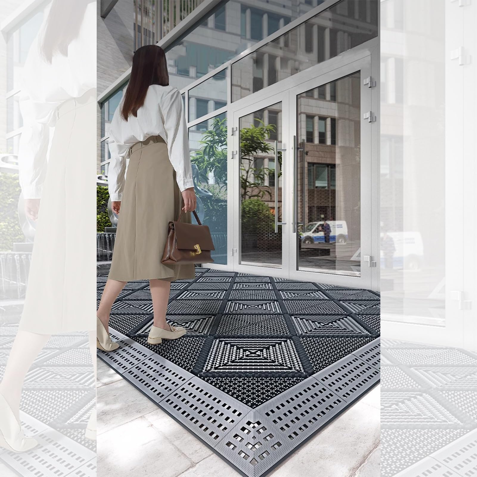 Willkommensmatten für den Außenbereich für die Haustür, extra großer Eingangsteppich/Schuhmattenabstreifer für Restaurants, Garagen, Hotels, 60/75/120 cm breit, rutschfeste Innenbodenmatten,