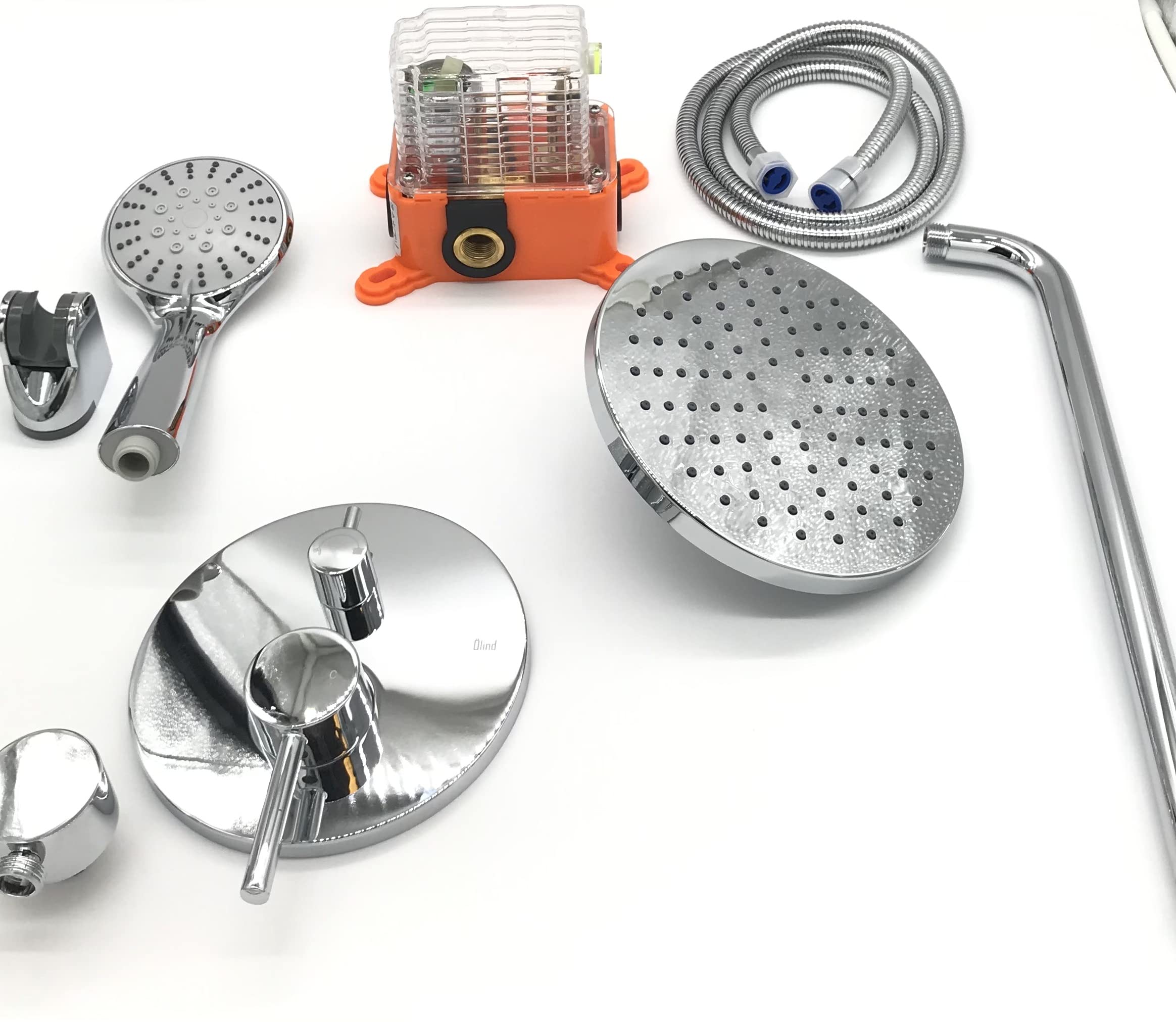 (SVER-2007 C) (Chrome) Olind Bathroom Shower Set Shower Head Shower Handle Shower Mixers Shower Hose Set Shower Kit Bath Shower Mixer Set Single Lever Bath Shower Mixer Rain Shower Head Shower