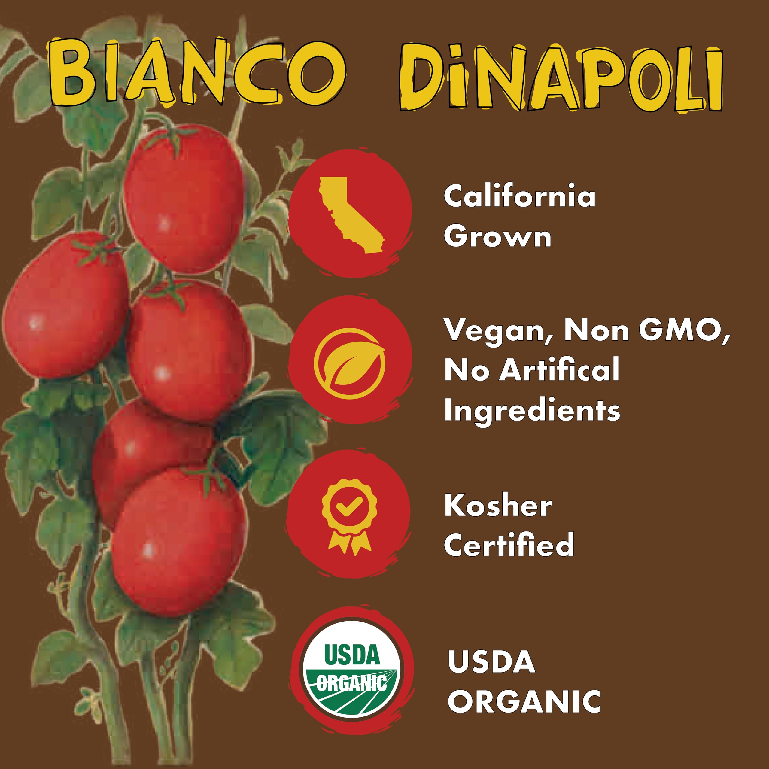 Bianco DiNapoli Organic Tomato Paste, 6 Oz (Pack of 12), Vine Ripened California Grown Tomatoes, Canned Tomato Paste for Soups, Sauces, Pasta and More