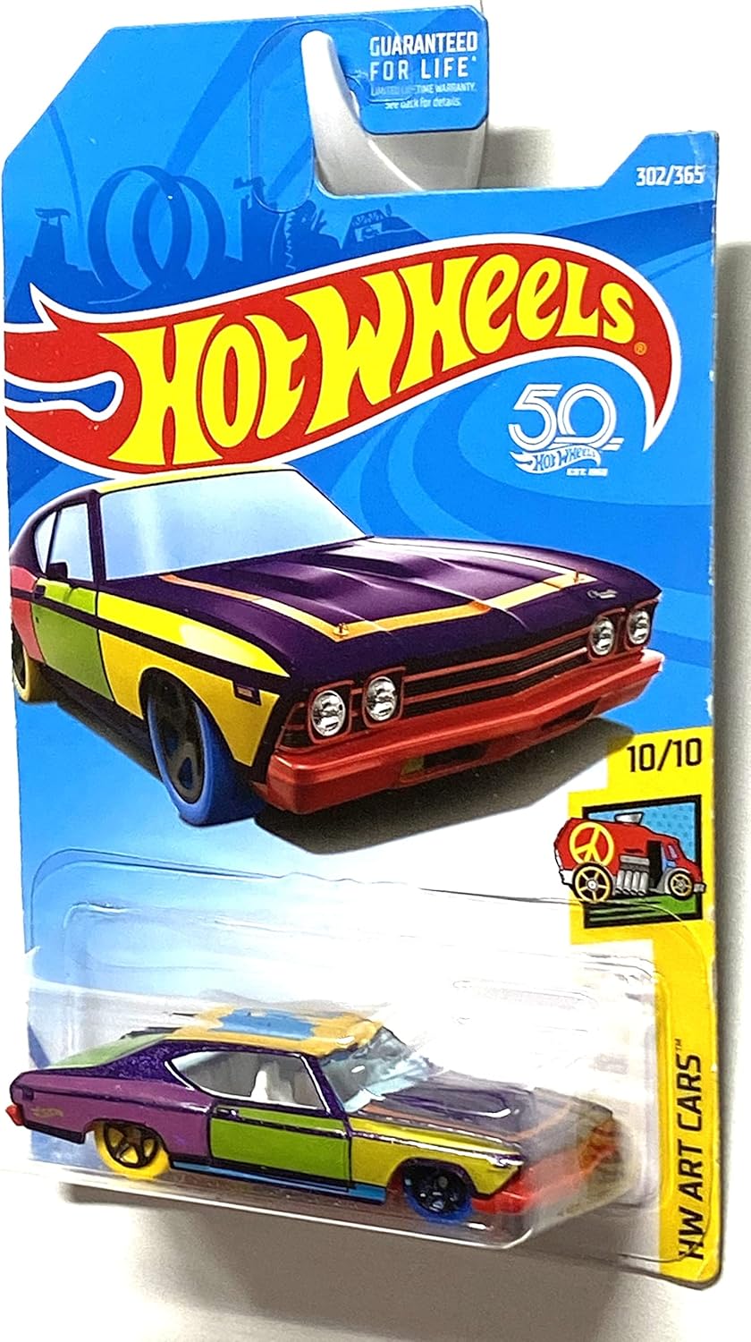 Mattel Hot Wheels Art Cars '69 Chevelle SS 396 302/365 50TH Anniversary Car