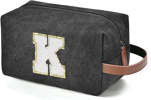 UTOTEBAG Neceser de iniciales para hombre, regalos de Navidad, Negro -, K