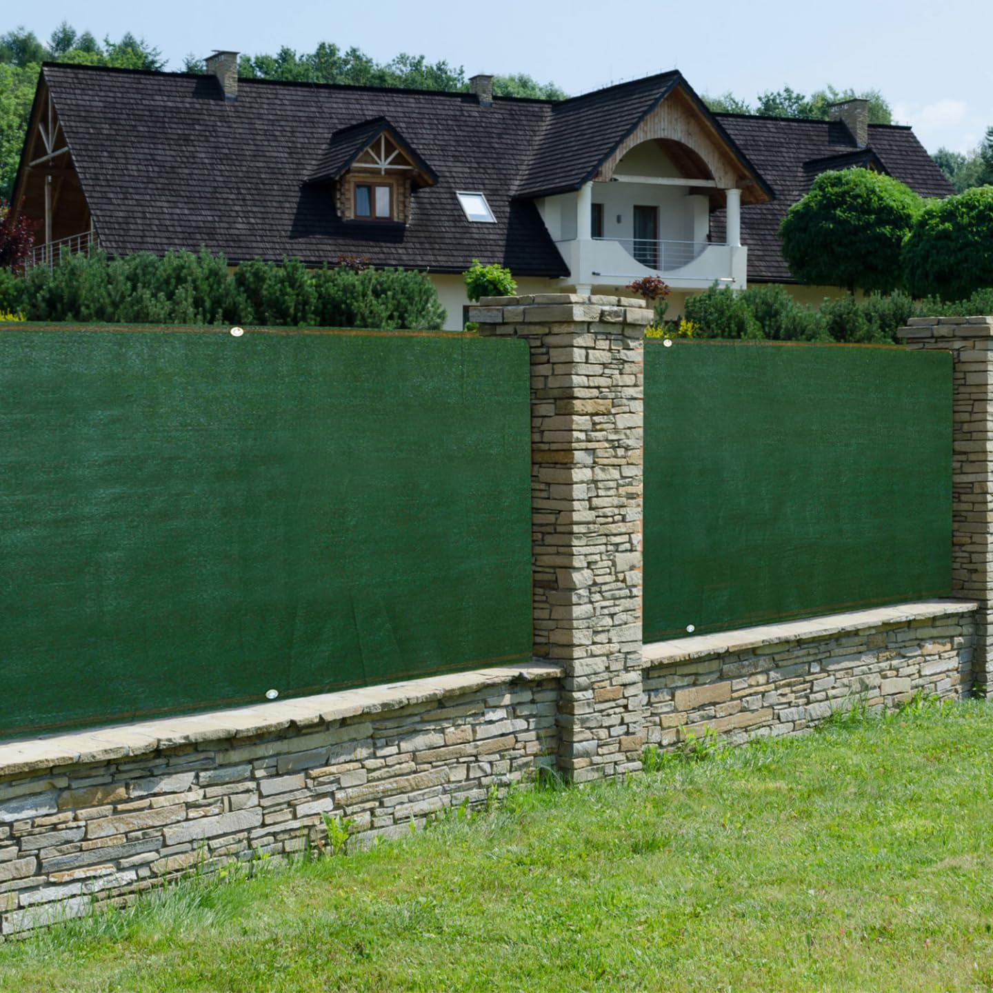 IDMarket - Brise Vue occultant 1,5 x 10 M Vert 400 GR/m² Haut de Gamme