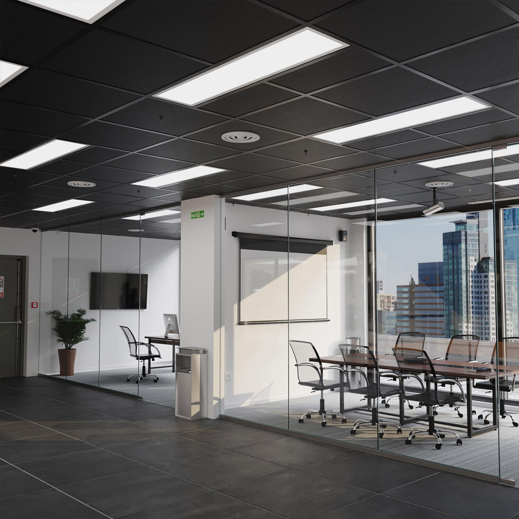 4x LED Panel 120x30cm, Deckenleuchte, 3900lm, 4000K, 36W, inkl. Trafo, Rasterleuchten, Einlegeleuchte, Büroleuchten (4000K, 4 Stück)