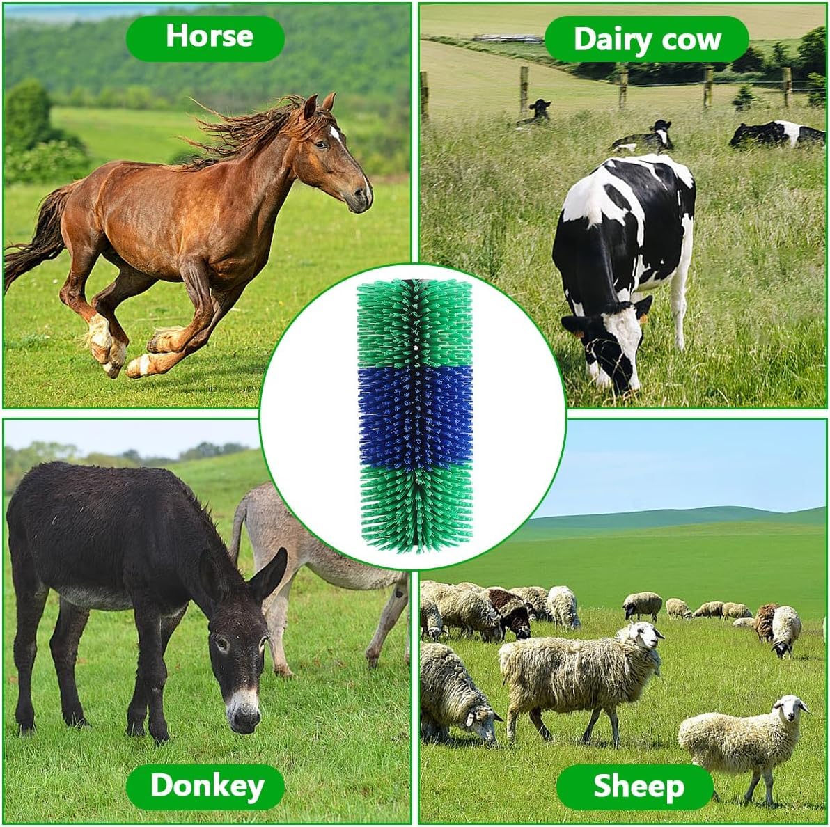 Raspador universal para caballos, ganado: cepillo de masaje para animales de cría, cabra, vaca, oveja, cerdo, alivio de rasguños de espalda