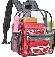 Vista 10 de Mochila transparente aprobada para el estadio, mini mochila transparente, resistente al agua, mochila de PVC transparente