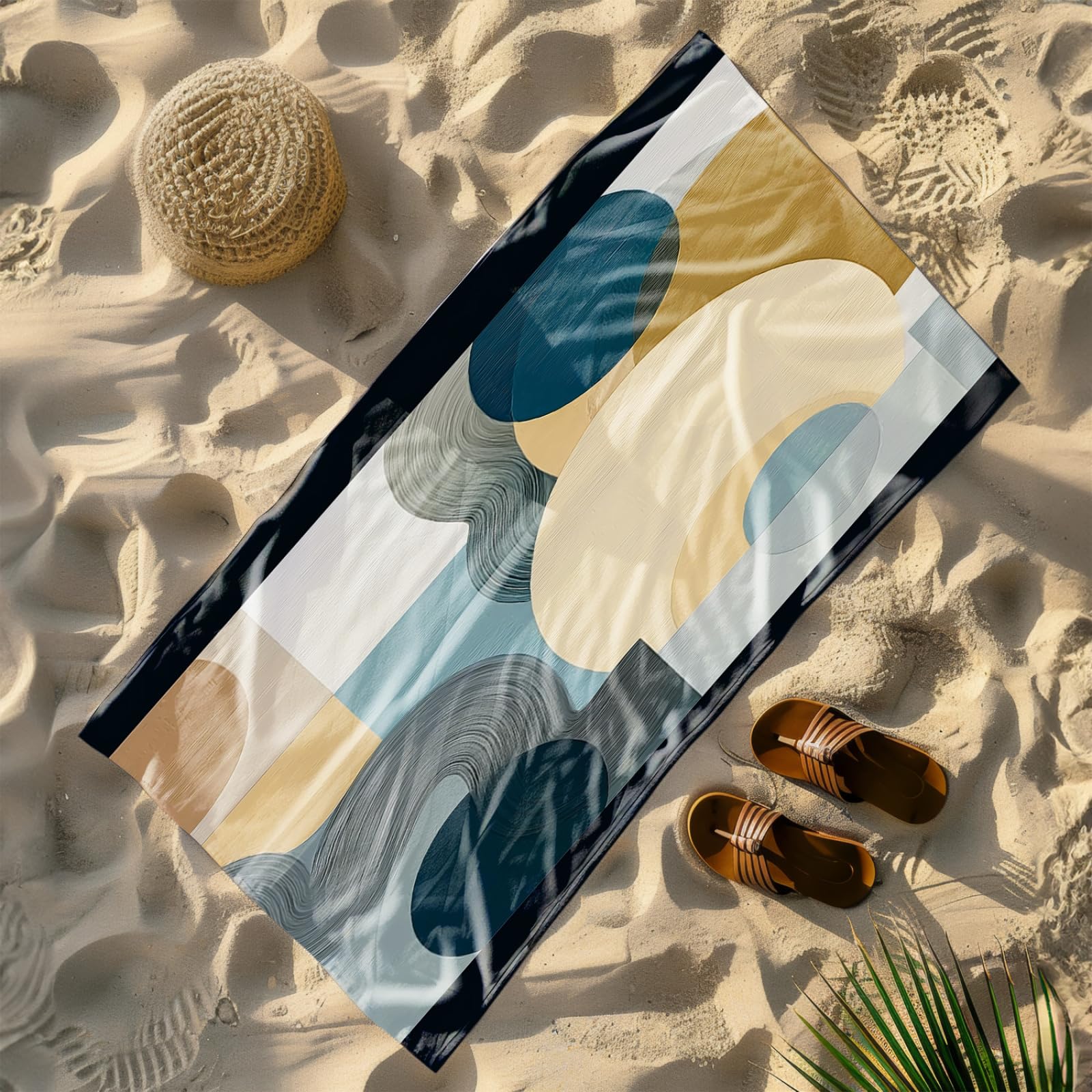 Telo Mare Microfibra Grande 200X200 Marrone Arte Astratta Telo da Mare Matrimoniale Xxl,Ad Asciugatura Rapida, Telo Bagno Senza Sabbia,Spiaggia, Campeggio, Escursionismo, Picnic