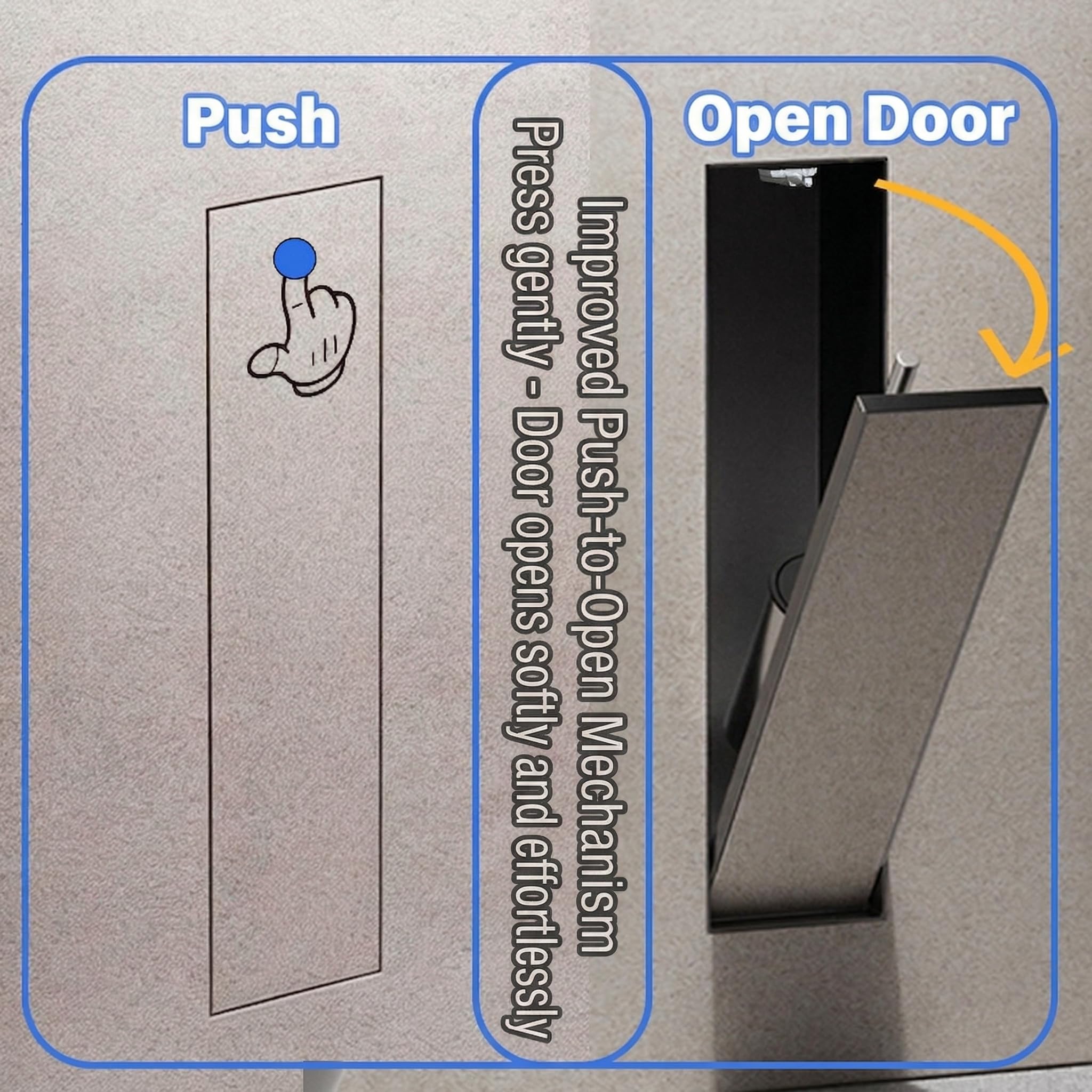 Porta scopino WC da incasso in acciaio inox nero opaco - Nicchia a parete invisibile, porta piastrellabile, contenimento chiuso, sicuro e igienico, salvaspazio (45 x 12 x 12 cm)