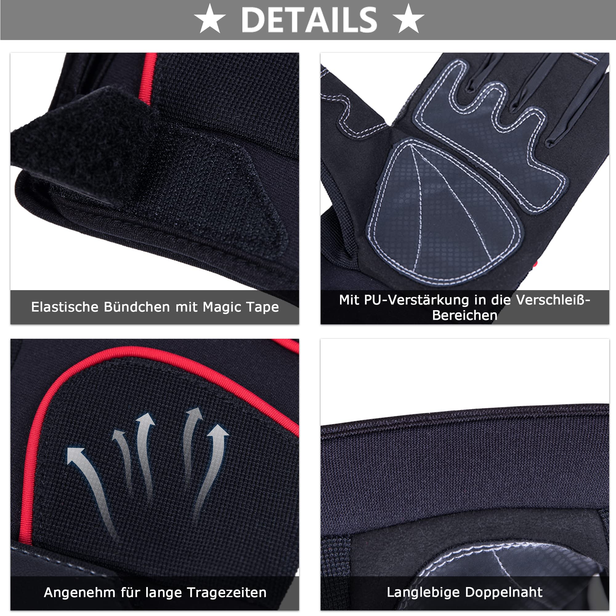 1 par de guantes de trabajo de protección para el trabajo EN388 CE, guantes de construcción de piel sintética