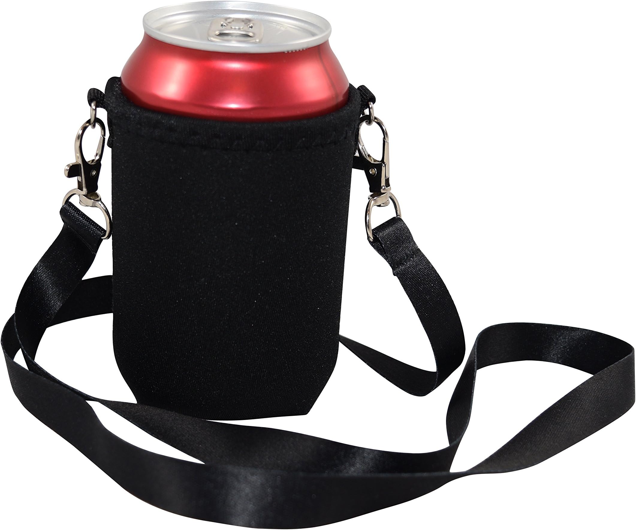 BeerHolder Eff Em Concept Practical Can Holder for Neck, Fabric, Black , 1 item