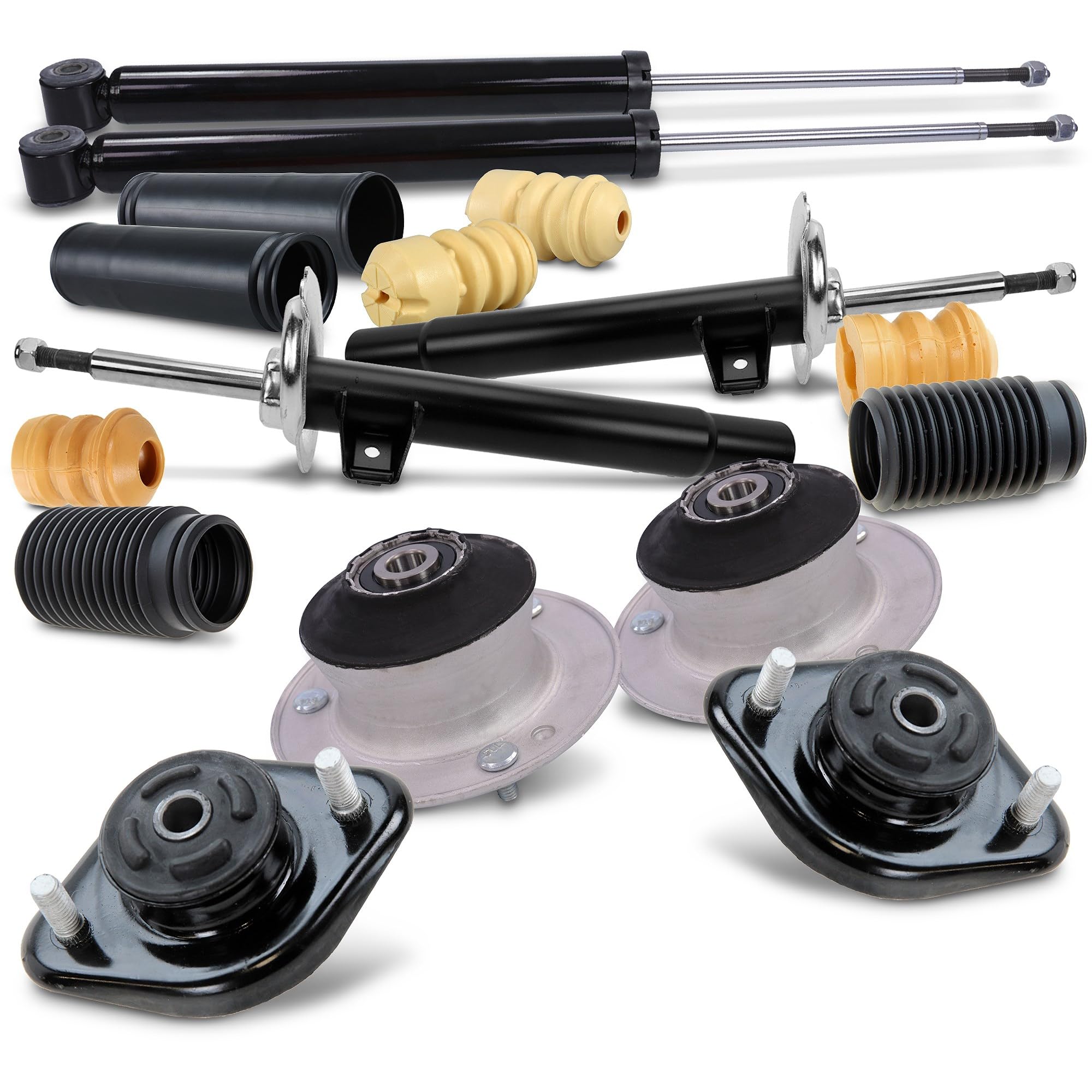 ATEC Germany 2x Amortisseurs à Gaz Avant Jambe De Suspension Bitube, Y Compris Paliers De Dôme Et Kit De Protection Contre La Poussière, Compatible Avec BMW Série 5 (E39), 5 Touring (E39