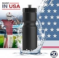 Vista 5 de Botellas de agua deportivas 50 Strong – Botellas de plástico reutilizables de 22 oz libres de BPA con tapa de tracción – Fabricadas en EE. UU.