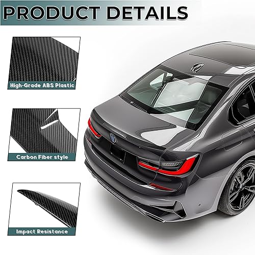 Miniatura 3 de Kojem Alerón trasero para maletero compatible con BMW G20 3-Series 330i M340i M3 Sedan M4 estilo cola ala trasera del maletero, tapa trasera del
