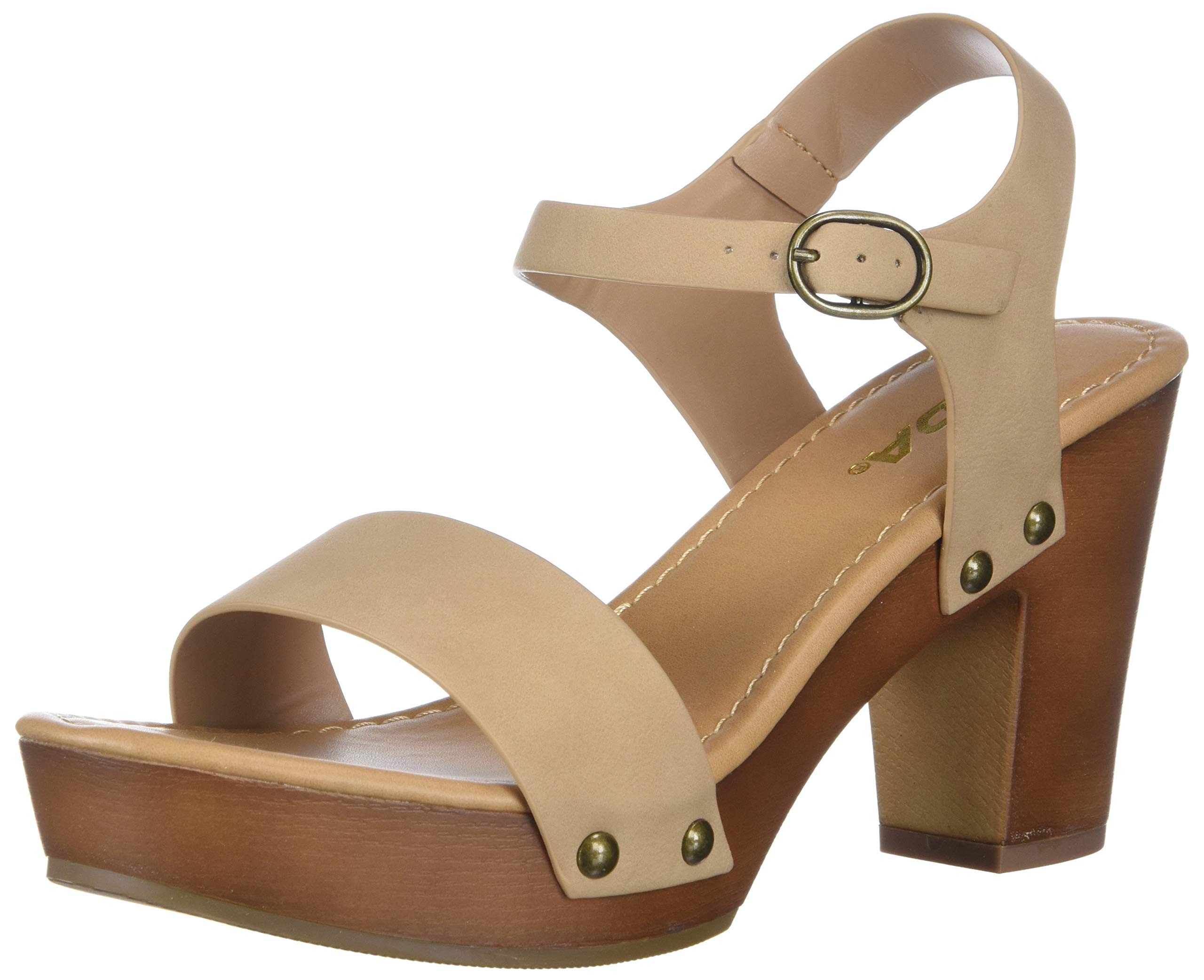 SodaCHIVAS ~ Women's Bold Buckles Studded Wedge Sandal