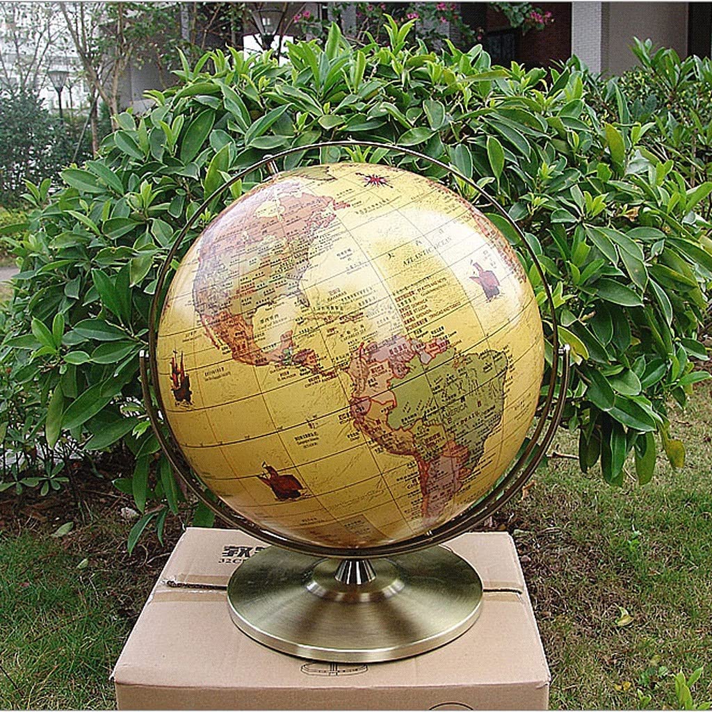 HRTC Globo El Más Nuevo Globo Terráqueo Educativo con Base De Metal para Niños Globos para Decoración De Oficina 50 Cm/19,6 Pulgadas De Diámetro Libro de Texto práctico