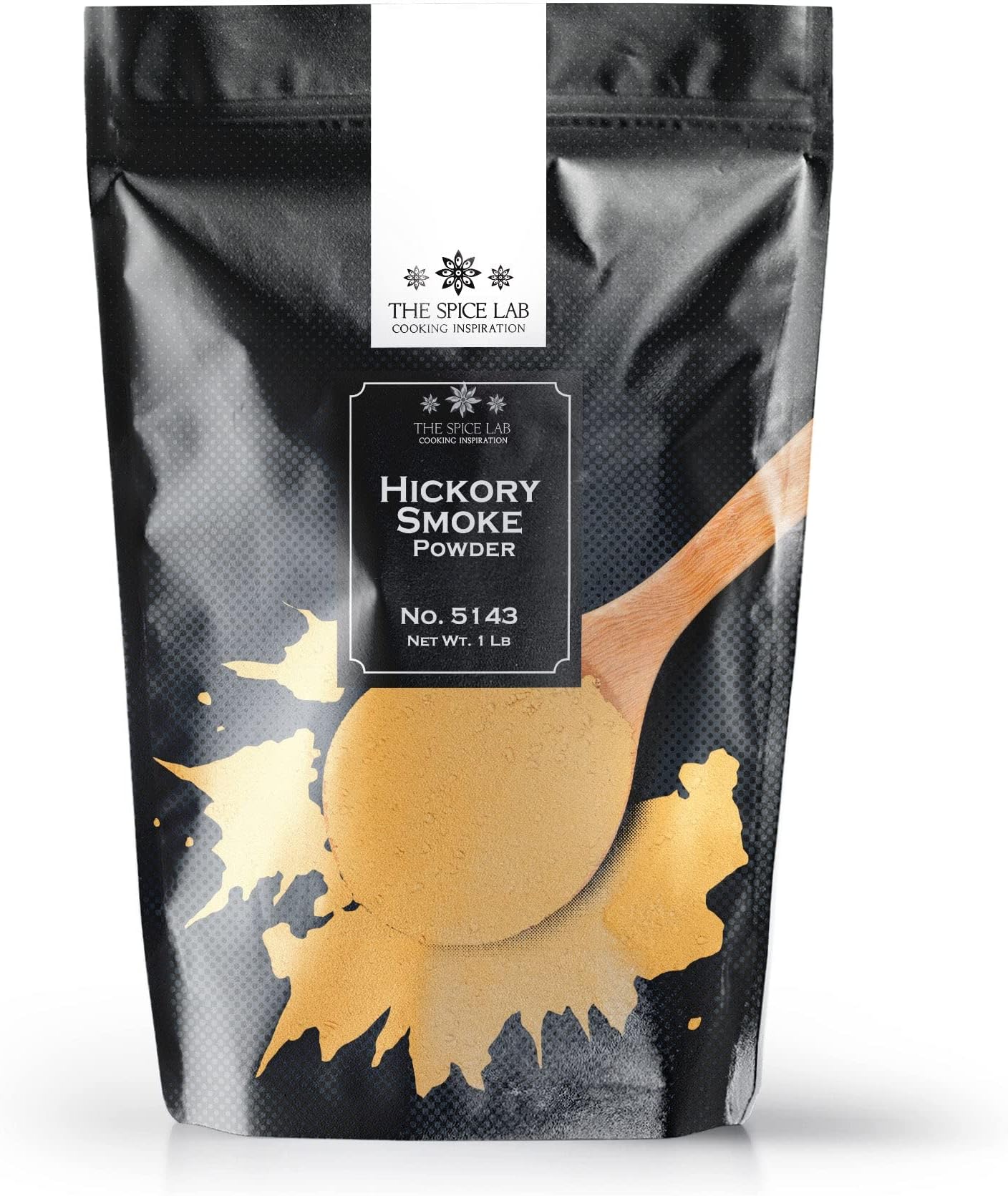 The Spice Lab - Made in USA - Hickory Smoke Powder BBQ smoke used to give a natural hickory smoke flavor to foods - 1 lb Zip Bag - Kosher Gluten-Free Non-GMO Spice - Kosher Gluten-Free Non-GMO Spice