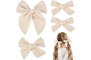 DEEKA Linen Hair Bows for Toddlers: A Pretty Pop of Beige for Every Occasion