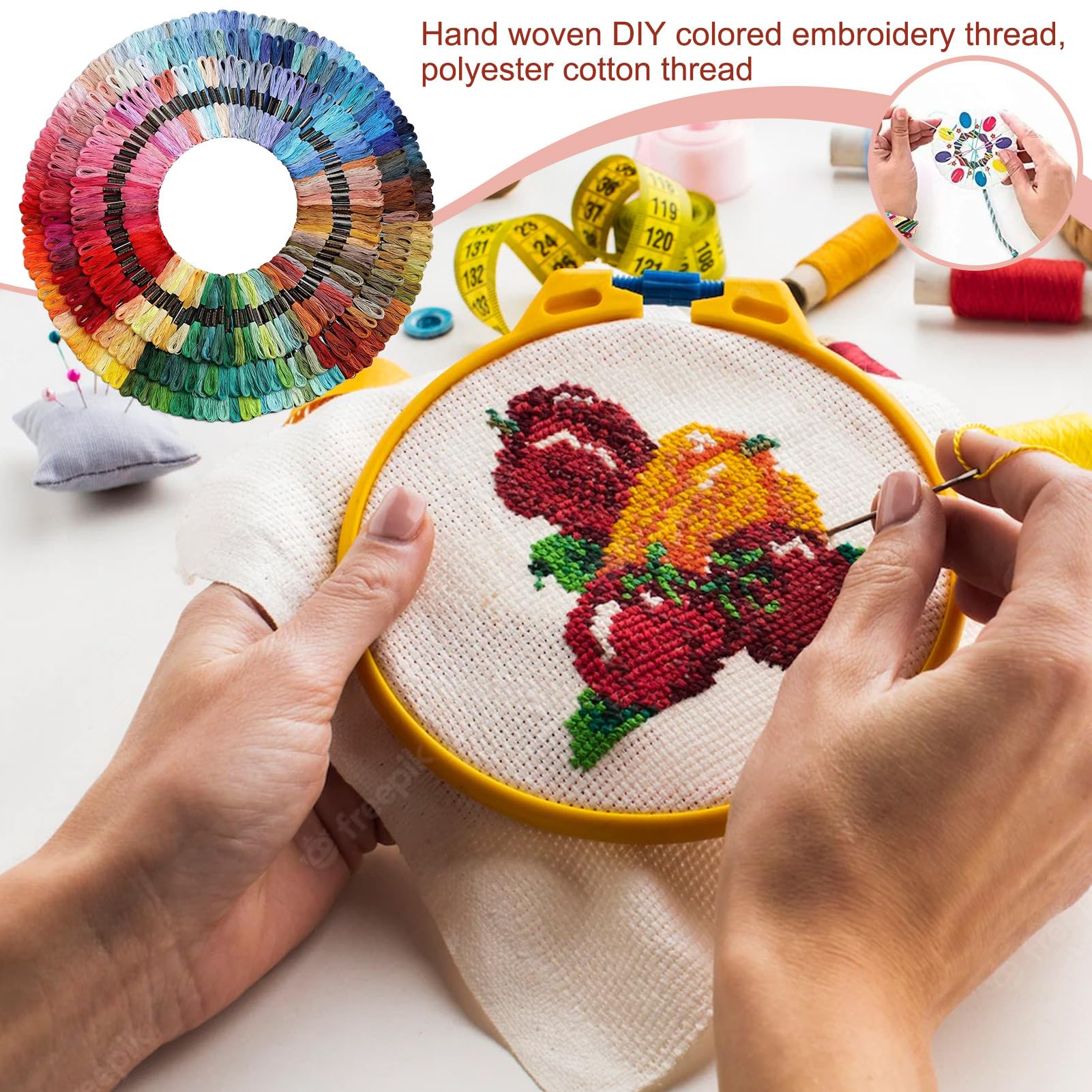 Muliny Tęczowe artykuły do ręcznego szycia bransoletek przyjaźni | Bawełniane nici hafciarskie Dla dzieci i początkujących, ręczne szycie bransoletek przyjaźni i tęczowe projekty z