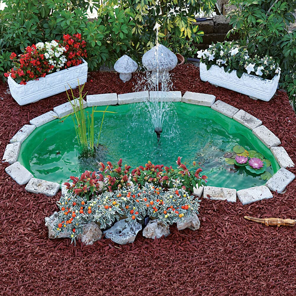 Giardini d'Acqua Laghetto Completo Kit MOD. Nemi + Filtro Interno Gda Uvc 1500 Stagno Artificiale 185 x 115 cm Pompa Inclusa Vasca Pesci Piante