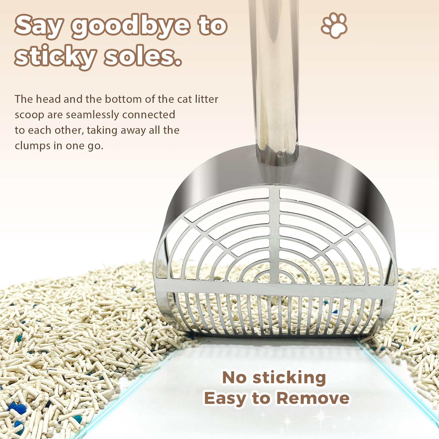 LIHOOOOM Cat Litter Scoop Deep Shovel, Detachable Long Handle Litter Scooper, Metal Cat Litter Scoop, Stainless Steel Cat Litter Scoop, Kitten Pooper Lifter, Kitty Metal Scooper with Holder Strip Hole - image 7