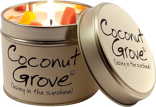 Lily-Flame Coconut Grove Tin, White, 7.7cm l x 7.7cm w