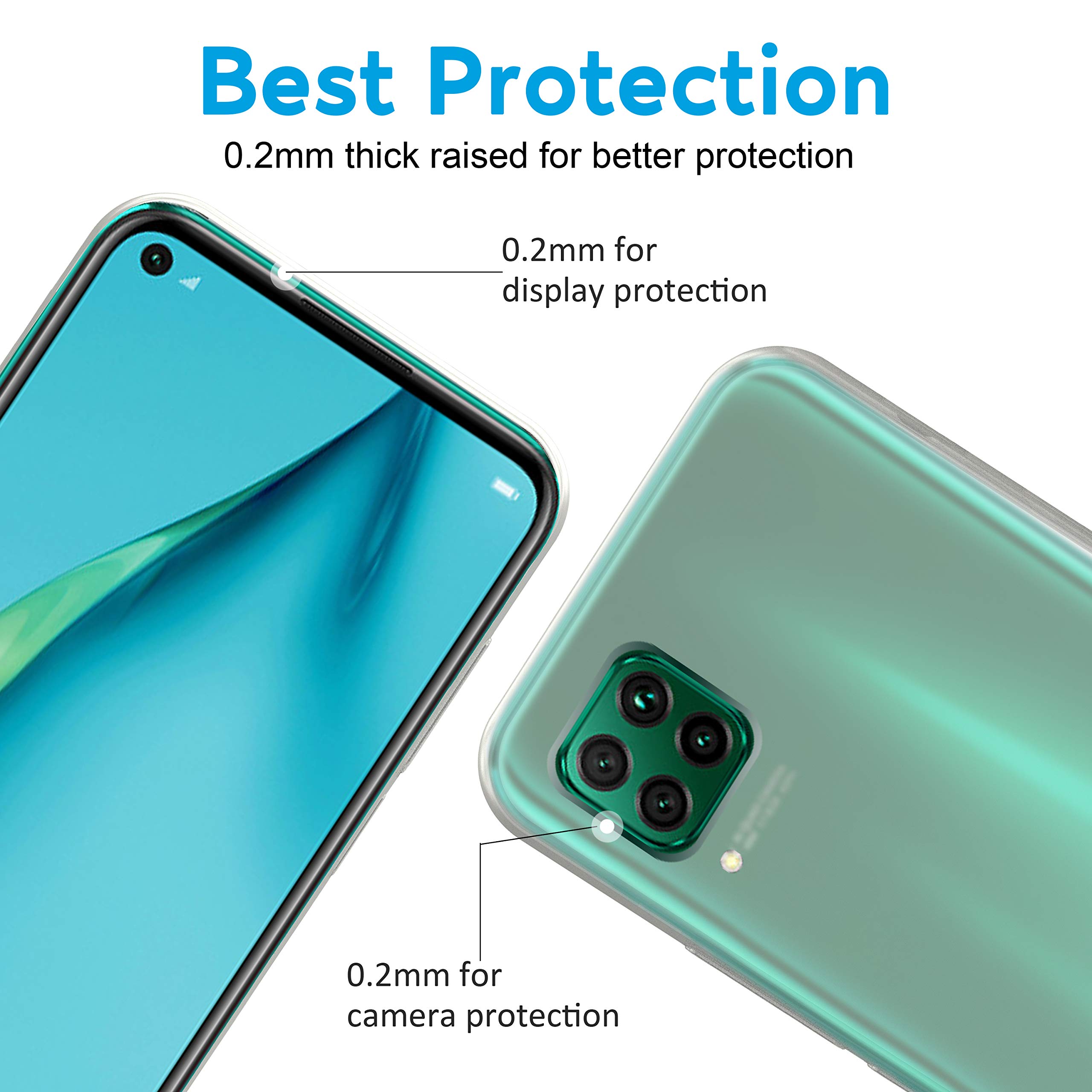 N NEWTOP Cover Compatibile per Huawei P40, Custodia TPU Soft Gel Silicone Ultra Slim Sottile Flessibile Case Posteriore Protettiva (Nero