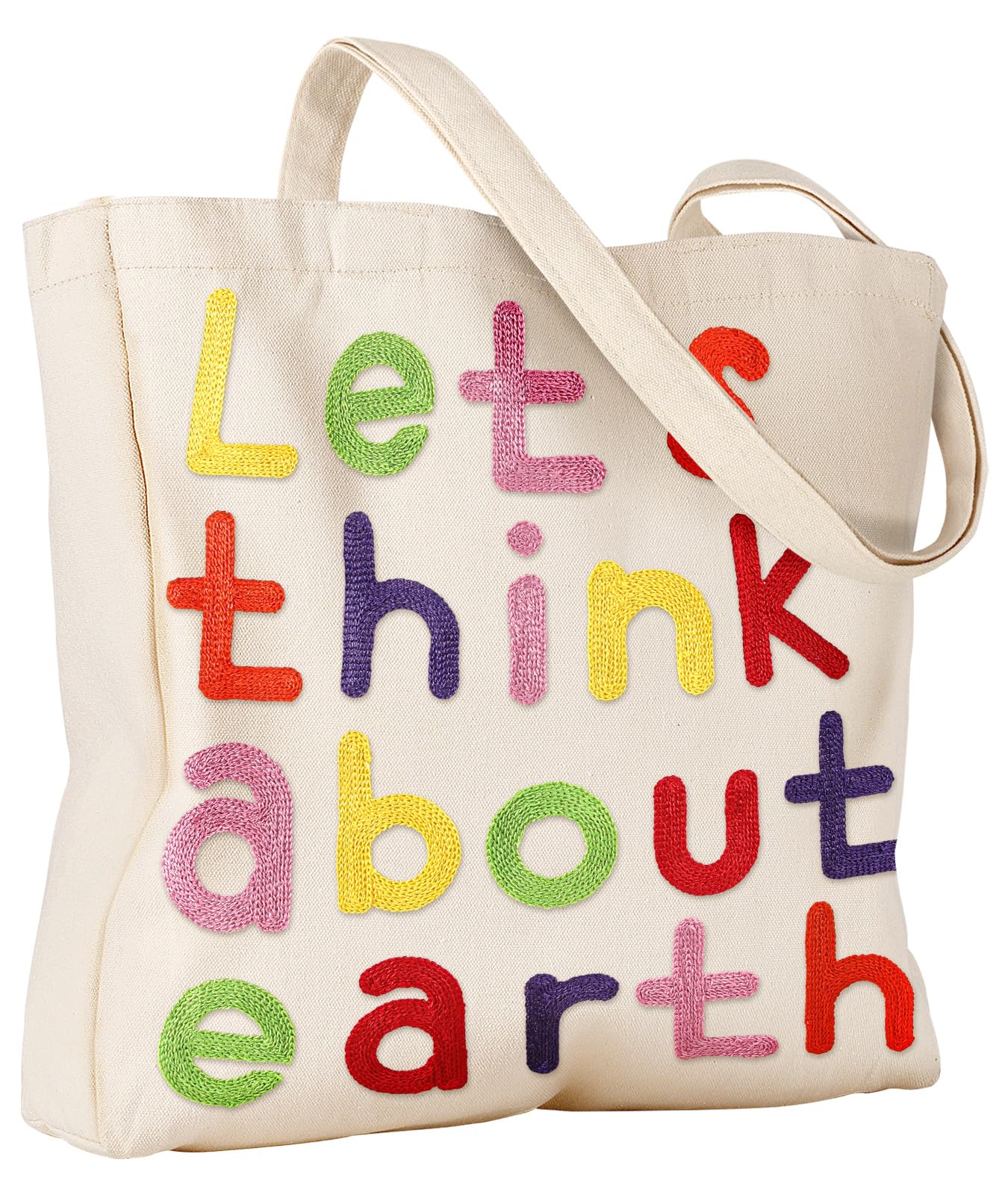 Miss Adola Embroidery Canvas Tote Bag with Pocket &amp; Buckle