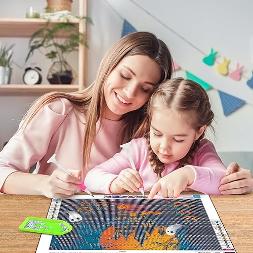 Miniatura 4 de MOGTAA Kits de pintura de diamantes de Halloween para adultos, kit de pintura de diamantes de castillo de calabaza de taladro completo, kits de arte