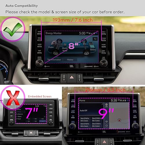 Miniatura 10 de Protector de pantalla de cristal premium para Toyota RAV4 (2015-2022), Camry (2018-2020) Pantalla táctil multimedia antirreflejos (mate)