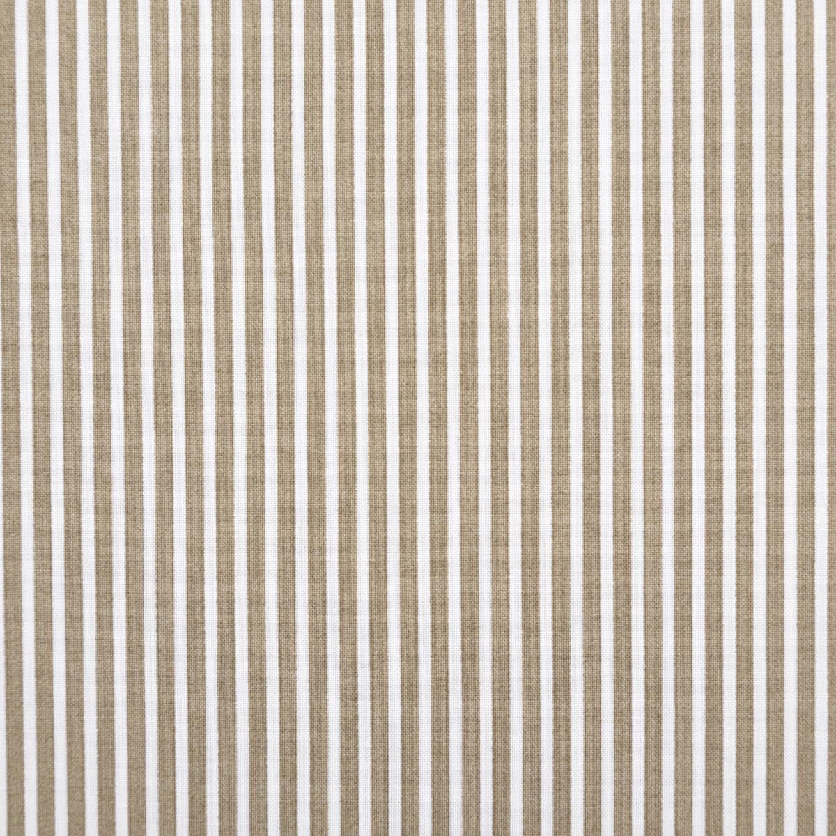 Cotton Fabric Poplin Stripes Taupe White 1.50 m Width Sold by the Metre Ideal for Clothes, Sweaters and Blankets (150 cm Width)