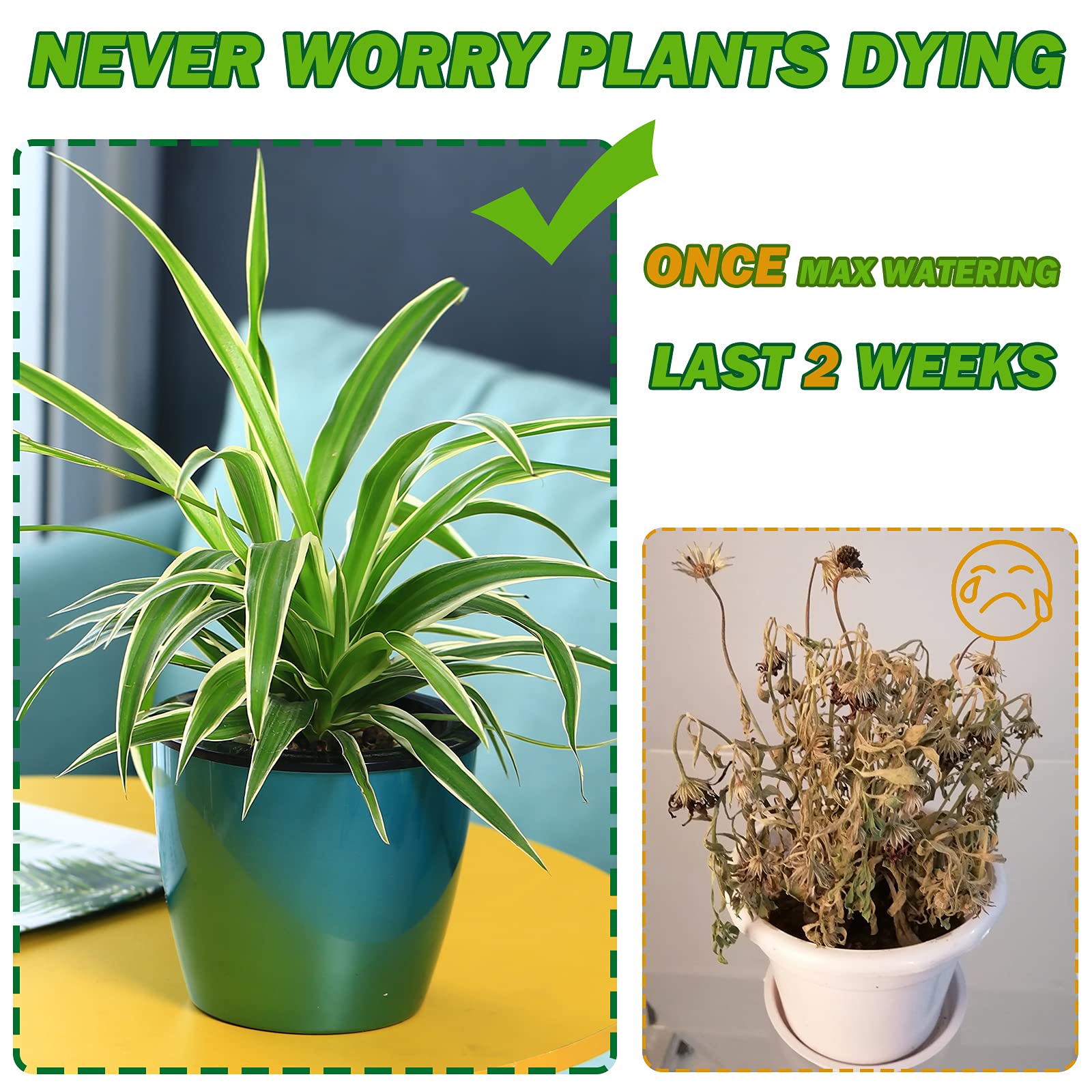 6 Pack 6.7 Inch Self Watering Plant Pot for Indoor Plants, African Violet Pots for Plants with Wick Pot,Large Orchid Pot for Orchid,Self Watering Planter for Devil's Ivy,Spider Plant Home DÃ©cor