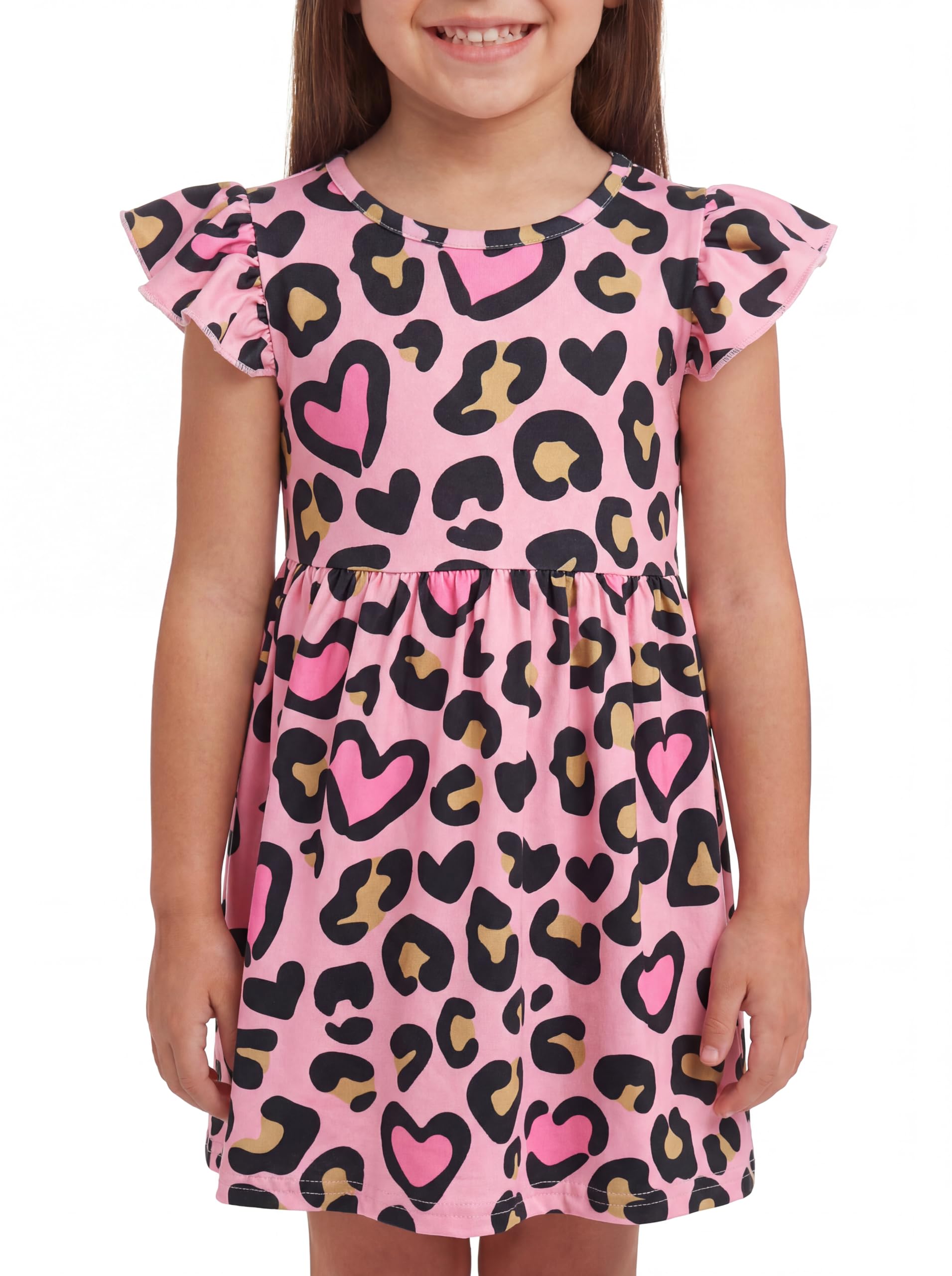 Unique Baby Girls' Short Sleeve Everyday Printed Dresses for Kid and Toddler, Sizes 2T-12Y