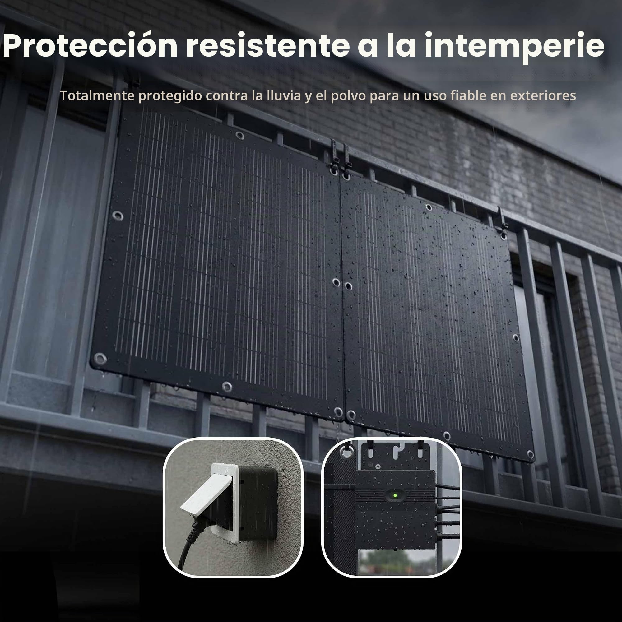 Calex Kit de Paneles Solares Semi-Flexibles 2×110W con Micro-Inversor, Monitorización por App, para Balcón y Uso Móvil