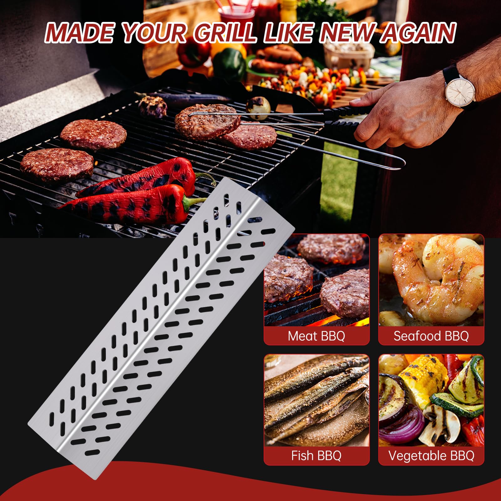 Quemador de parrilla de gas de repuesto para parrilla Bull Grill 47629, Cal Flame G4, Steer Premium, Outlaw, Lonestar Select, Angus, Brahma, Char-Broil, Jenn Air, Nexgrill, accesorios para