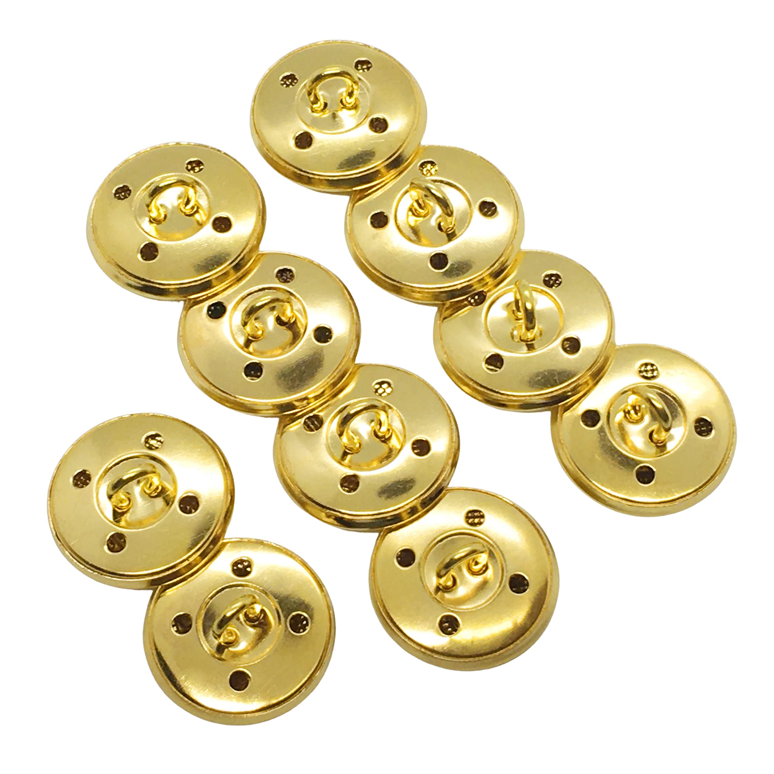Amazon | エデンボタン 高輝度 金ボタン 金属製 10個セット(14.8mm)[B 