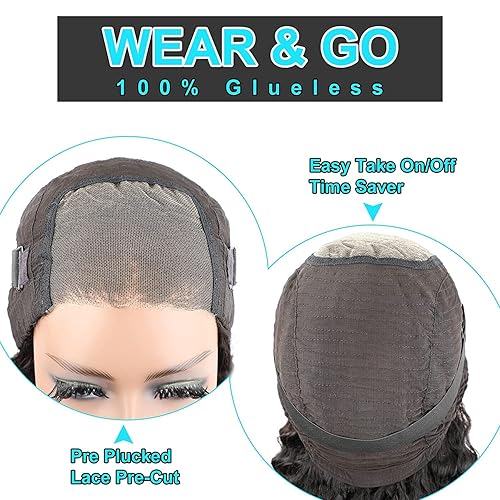 Miniatura 3 de BLY Pelucas de cabello humano rizado, sin pegamento, precortadas con encaje frontal, precortadas, listas para usar, para mujeres, afro, rizado,