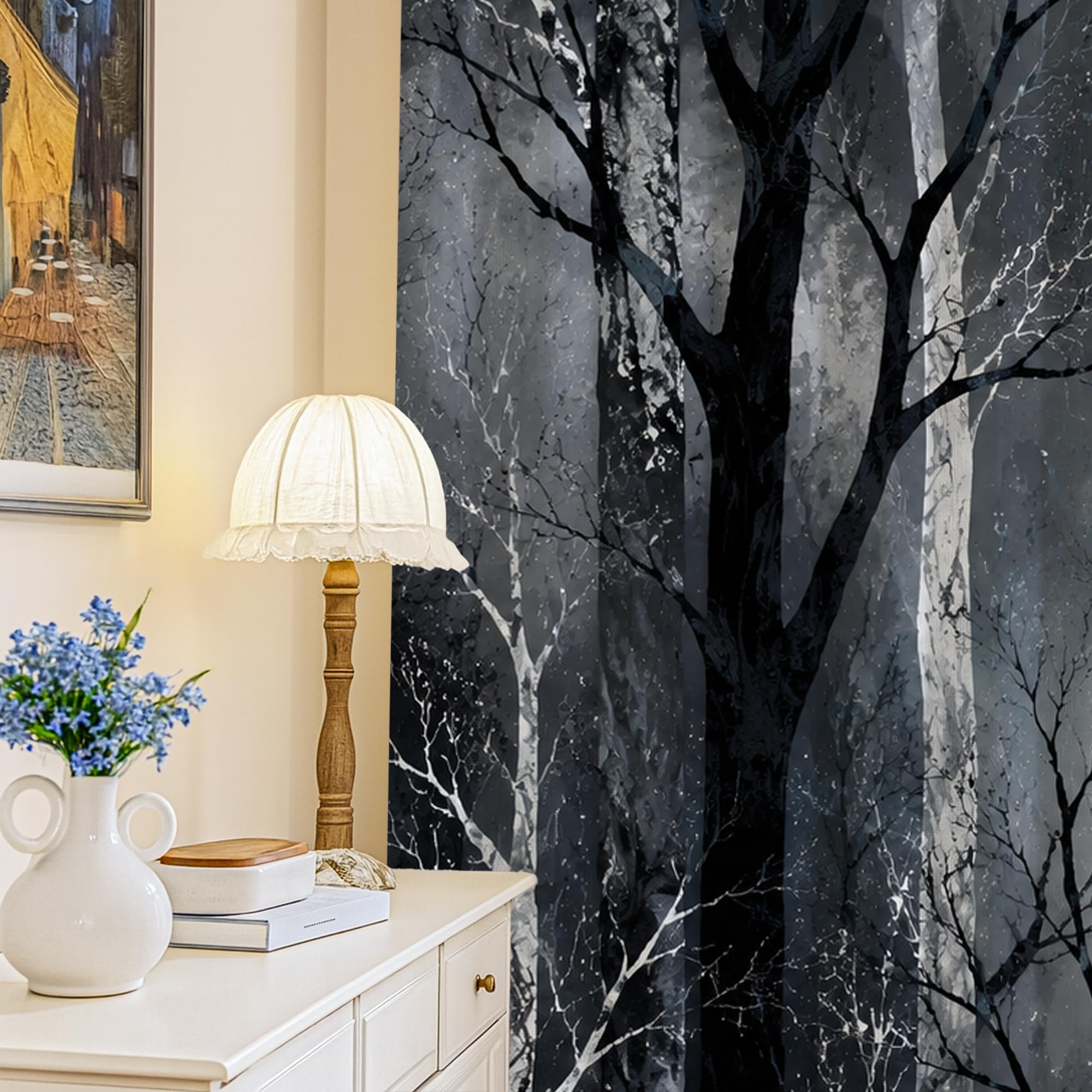 Rideaux occultants thermiques contre le froid et la lumière pour chambre