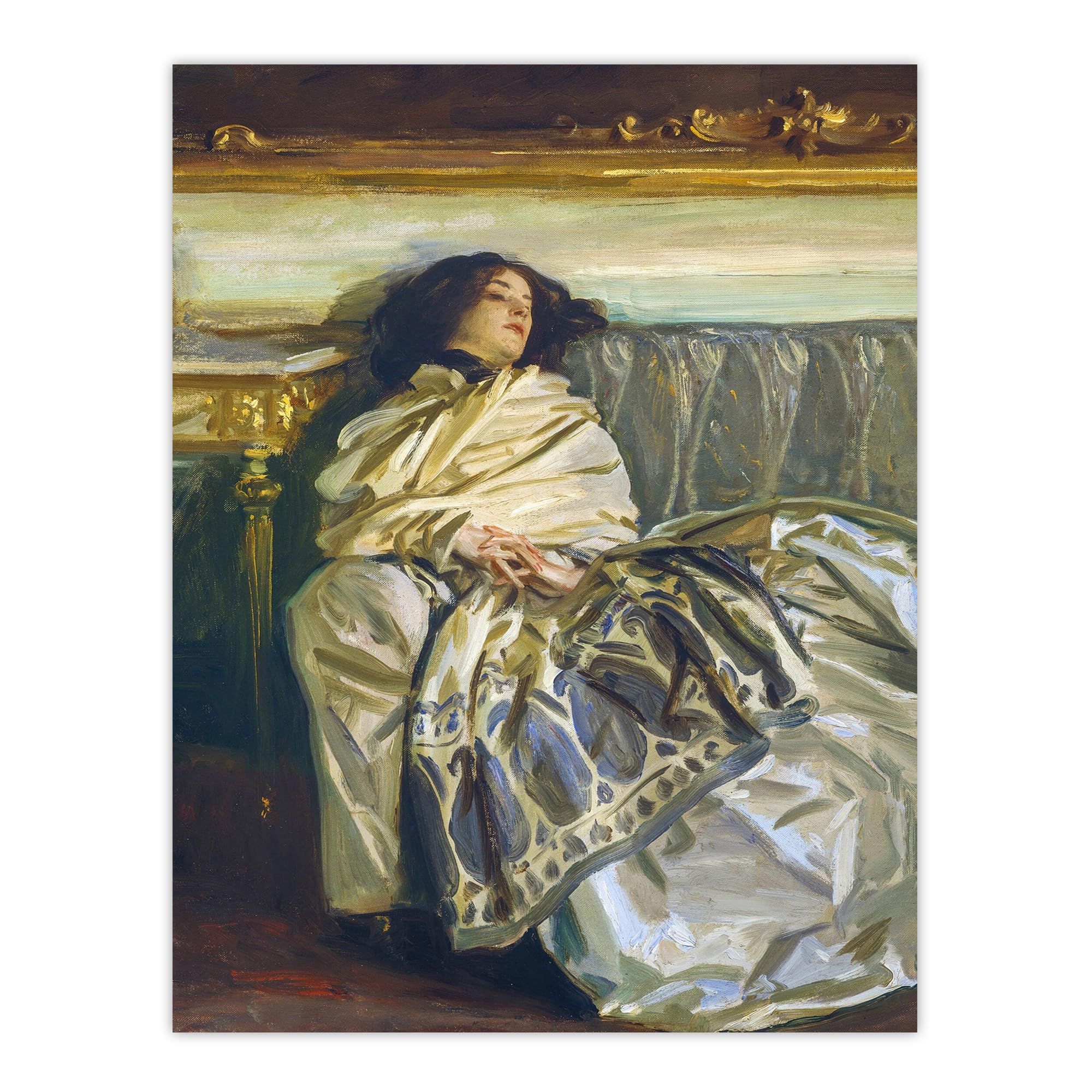 Artery8 Nonchaloir Reclined Portrait Sargent Wall Art Poster Print 12X16" Size 12