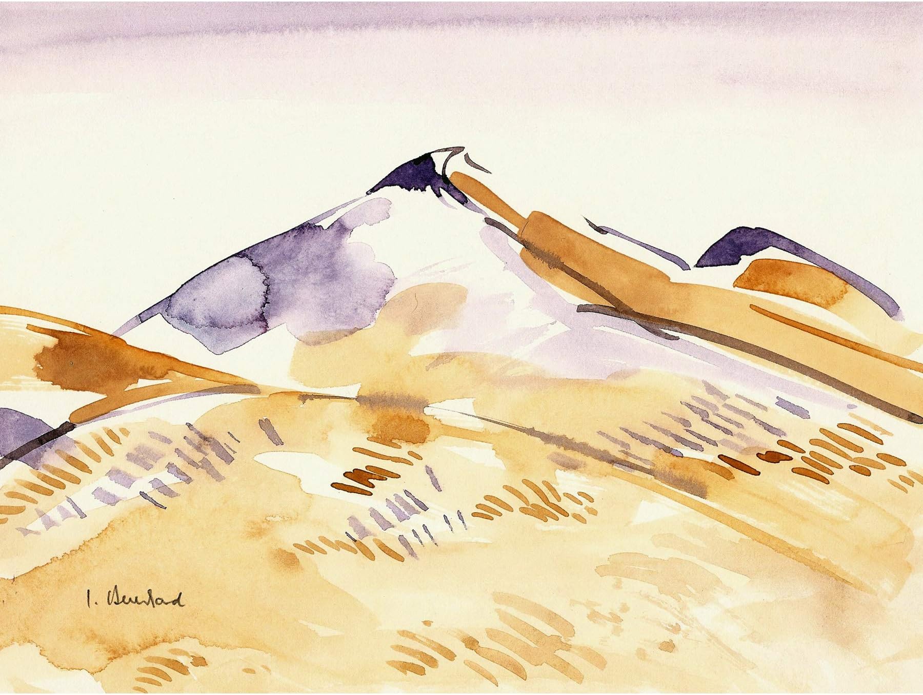 Ingeborg Bernhard Mountain Namibia Painting Premium Wall Art Canvas Print 18X24 Inch