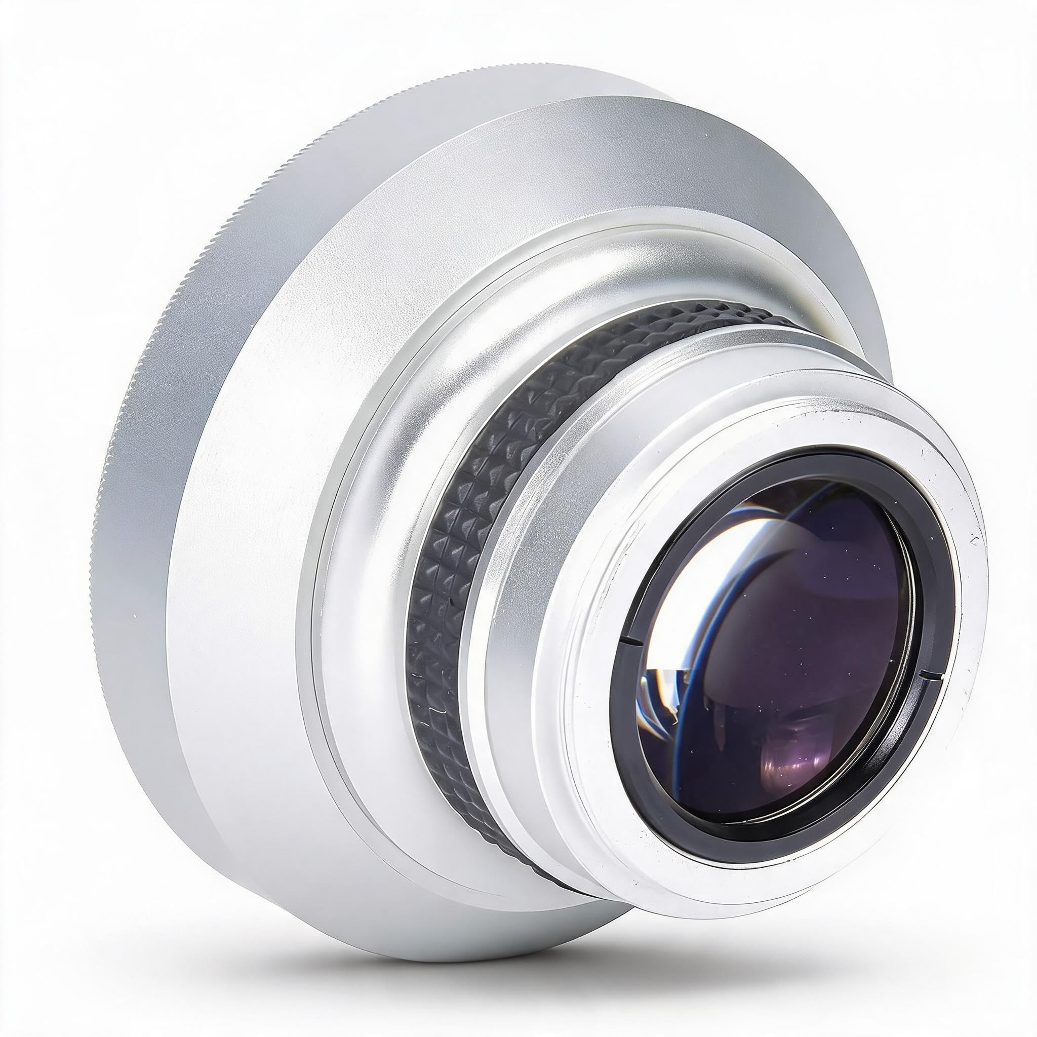 Super Obiettivo Fisheye 37mm, 0.25X Macro 12.5X Grandangolare Portatile per Fotografia di Viaggio, Vetro Ottico Lega di Alluminio Argento 1 Pezzo