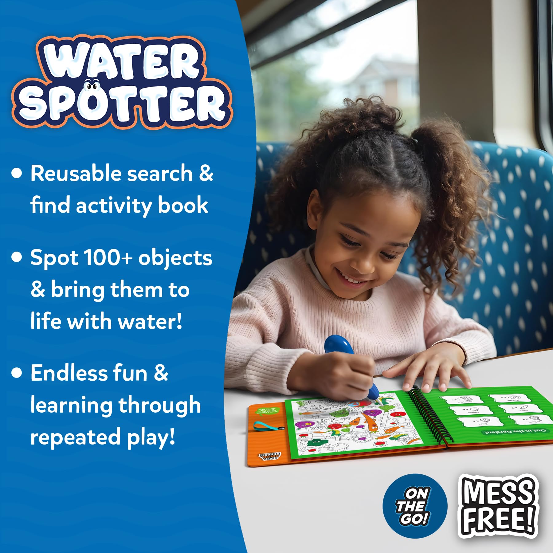 Skillmatics Reusable Search & Find Book, Water Spotter, Mess-Free, Paint with Water Kits, Fun Learning Painting Activity - Image 2