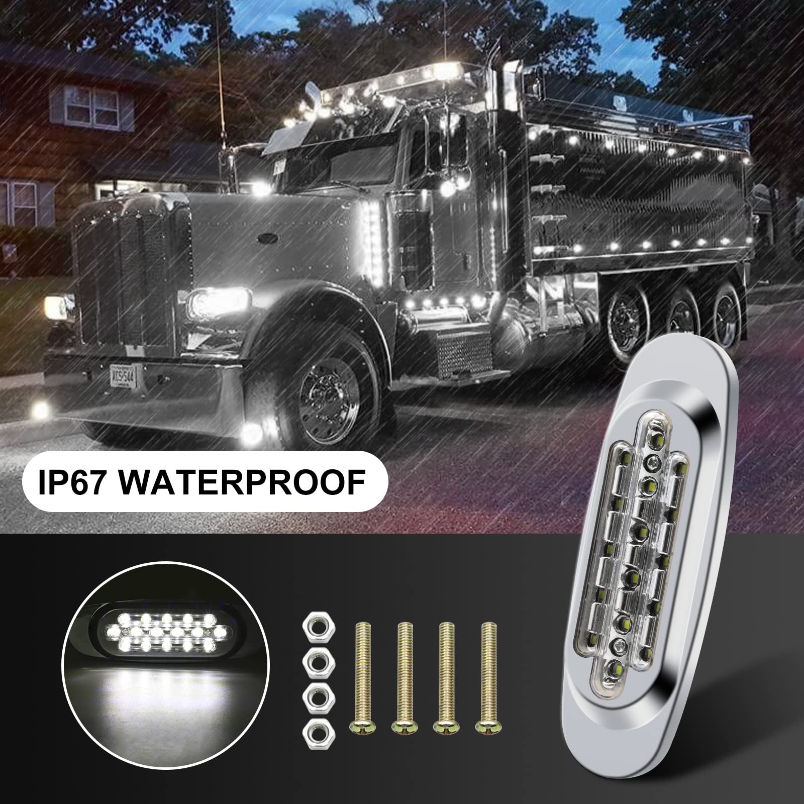 Biqing [High/Low Beam] 4PCS LEDs Feux de Gabarit pour Remorque 24V