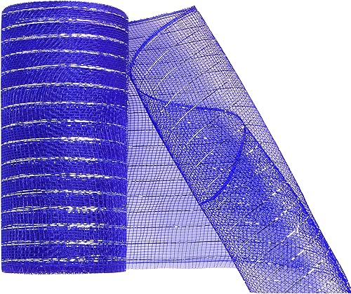 Miniatura 8 de MIKIMIQI Deco Mesh - Cinta decorativa de malla de 5.9 pulgadas x 30 pies con papel de aluminio metálico para coronas de primavera, guirnaldas,