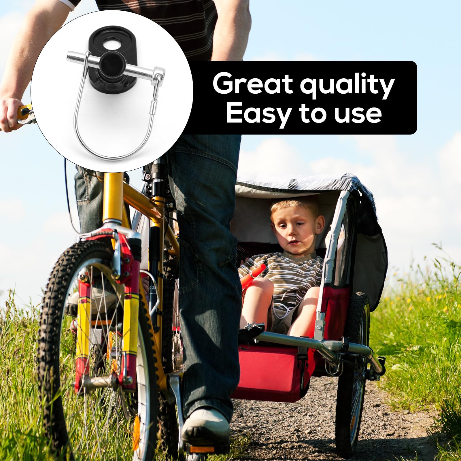 Conector de enganche de remolque de bicicleta, adaptador de remolque de bicicleta, adaptador de ciclismo, accesorios de acoplador, piezas para remolques de carga Schwinn Instep Kid Pet 4