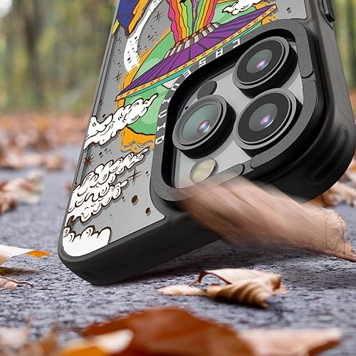 Miniatura 7 de Magsafe - Funda magnética para iPhone 14 Pro Max, bonita estética, funda de carga inalámbrica negra con correa para la muñeca, diseño femenino de