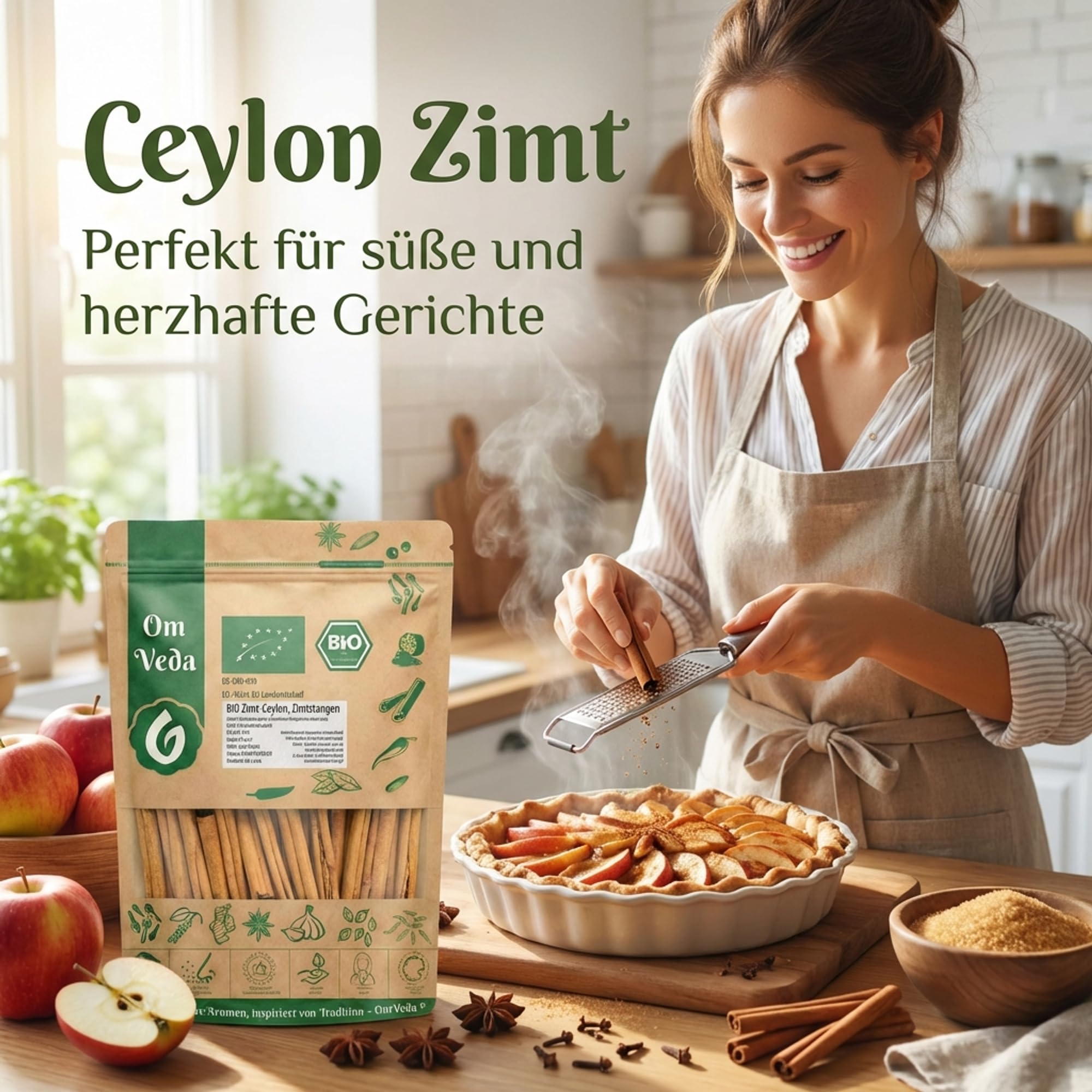 BIO Zimt Ceylon Zimtstangen Ganz, Echter Zimt aus Sri Lanka, Bio-zertifiziert, für Küche und Tee (200g) (Packung mit 2)