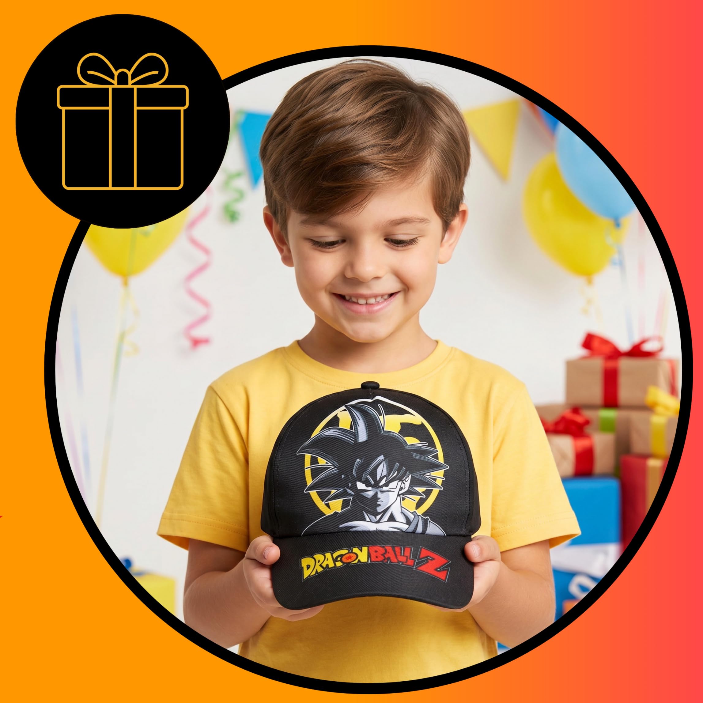 Dragon Ball Z Gorro para Niños, Diseño Goku Gorra de Beisbol, Gorra de Verano Infantil, Regalo para Niños | Negro