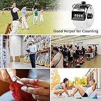 Vista 6 de Contador de 4 Dígitos, Clicker de Mano, Contadores de Metal con Clicker para Pitch, para Contar, Tejer, Entrenar, Golf, Vueltas, Pesca