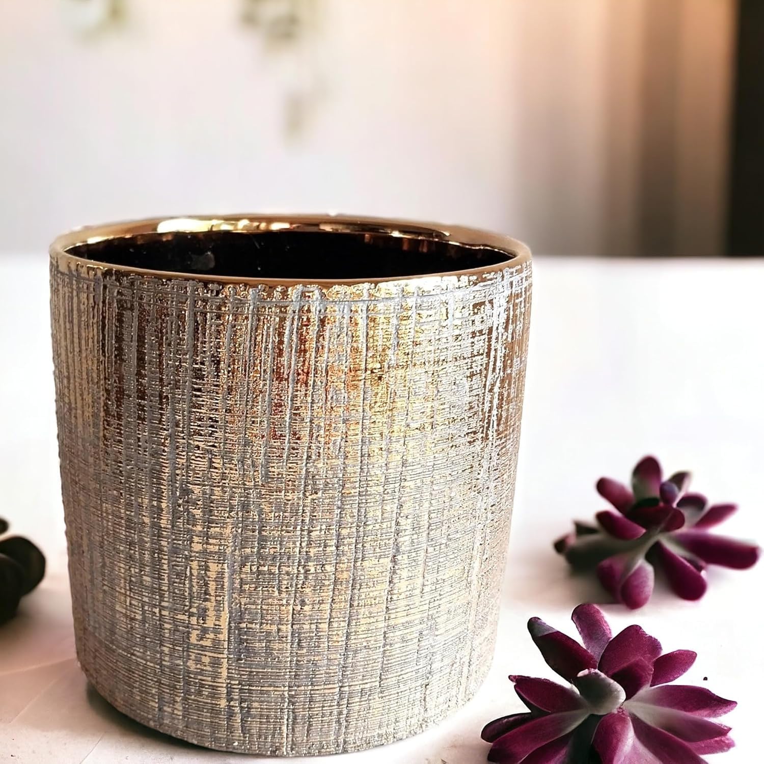 Round Ceramic Flower Pot - Modern & Boho Decor -5 Round Ceramic Flower Pot - Modern & Boho Decor -5