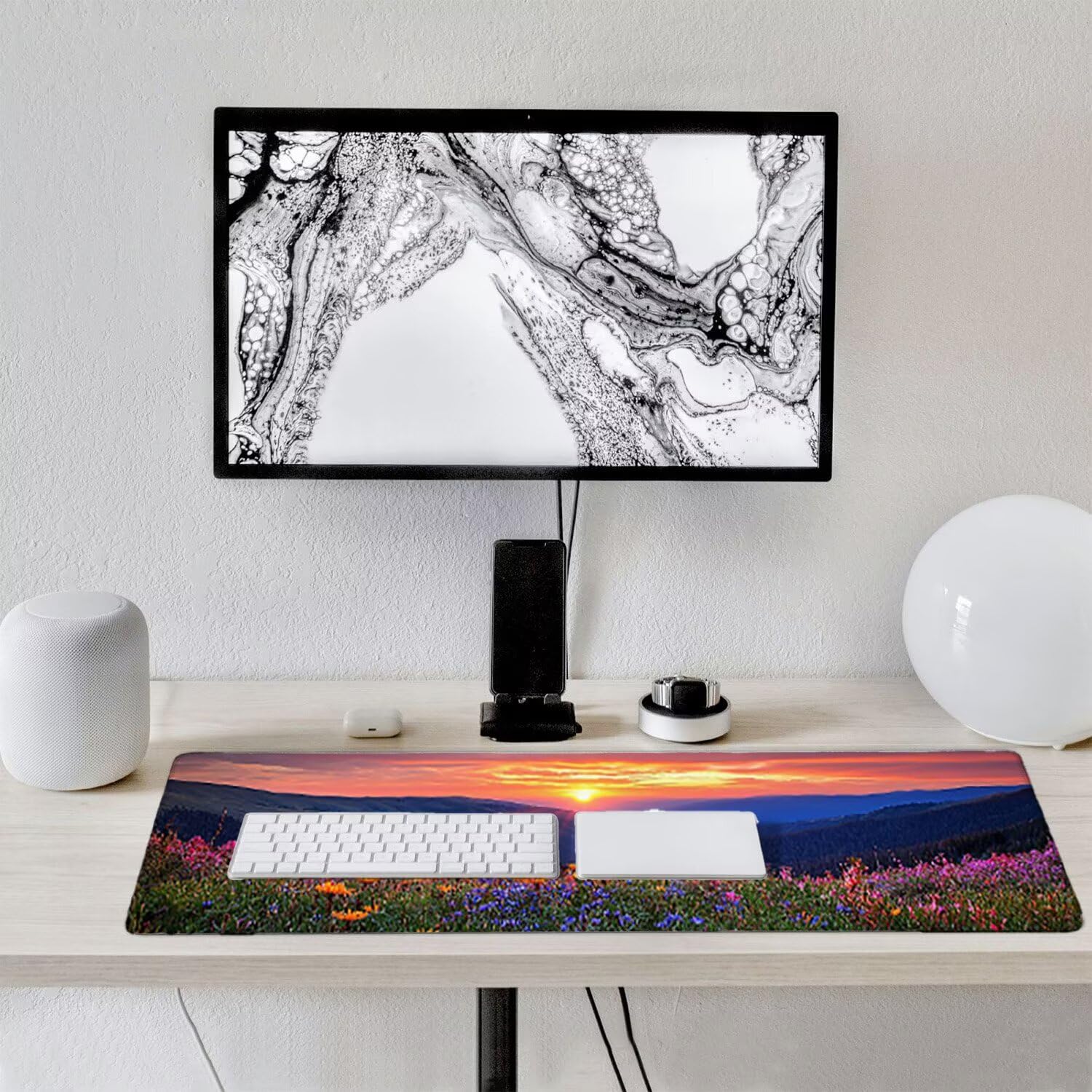 Podkładka pod mysz do gier XXL duża mysz 1600 x 800 mm duża podkładka pod biurko pod rękę z antypoślizgową gumową podstawą, poprawia precyzję i szybkość (krajobraz zachodu słońca) o-788